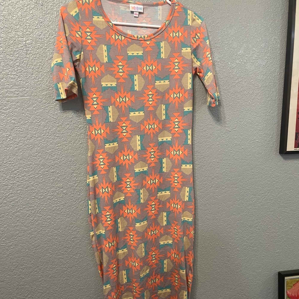 Lularoe Julia Dress- Pastel Southwest Print